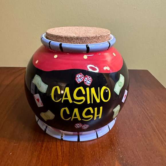 Casino Cash Ceramic Money Jar - Picture 1 of 9